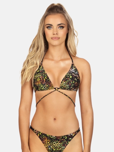 wiązana góra od bikini w zwierzęcy wzór